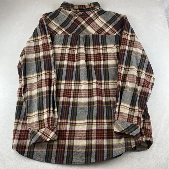 Legendary Whitetails Buck Camp Grandpa Plaid Button Up Flannel Shirt Mens 2XT - Picture 12 of 14
